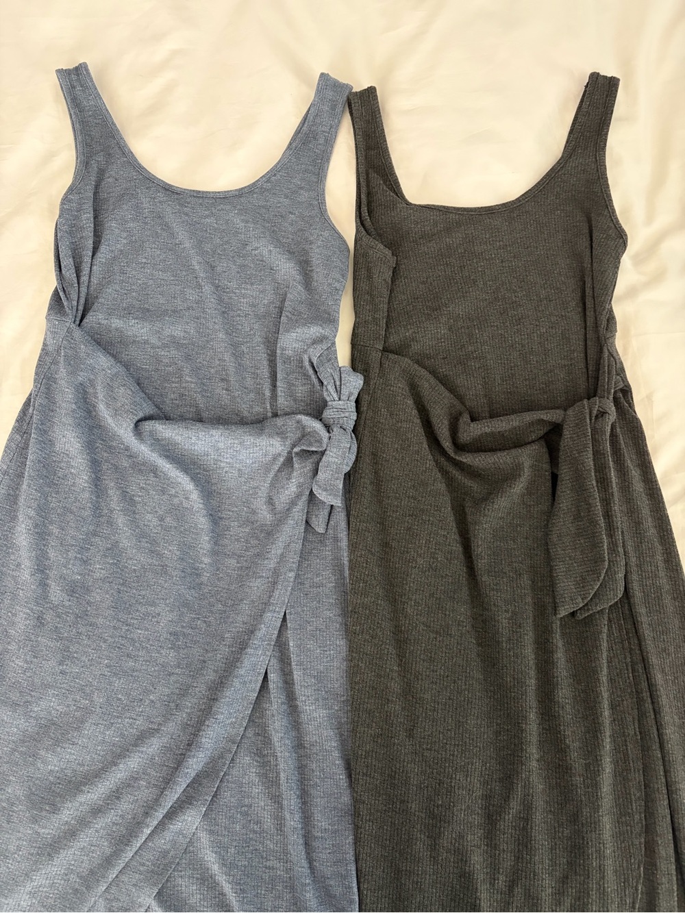 nine britton Ribbed Tank Maternity Midi Wrap Dresses